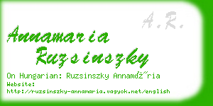 annamaria ruzsinszky business card